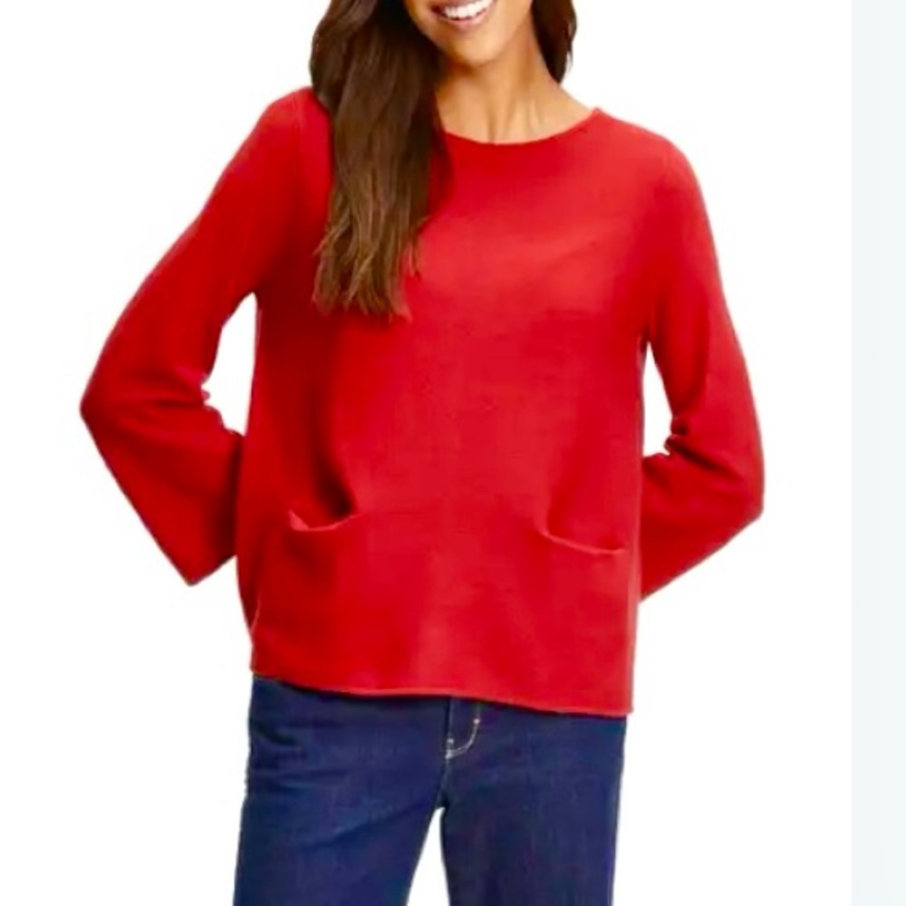 1.2.3. PARIS Ribbed Sweater with Pockets, Red, 8